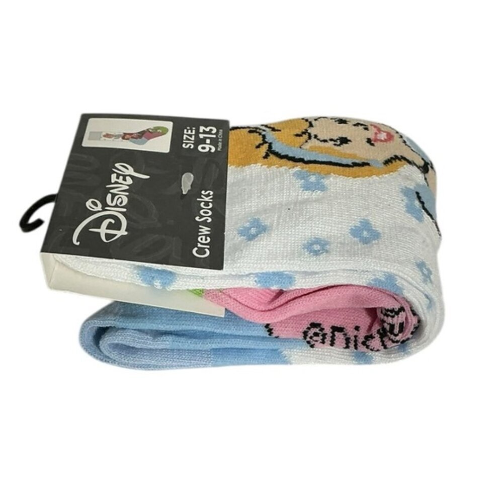 Disney Frozen Princess Crew Socks Casual Novelty White Blue Adult 9-13 One Size - Picture 8 of 16